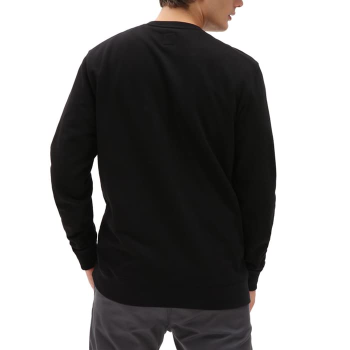 VANS Tops Classic Crew Sweatshirt Sweatshirt with Ribbed Sleeves and Fleece Lining Crew Neck Dance Skateboard Street Casual Black X Men's (L, White)