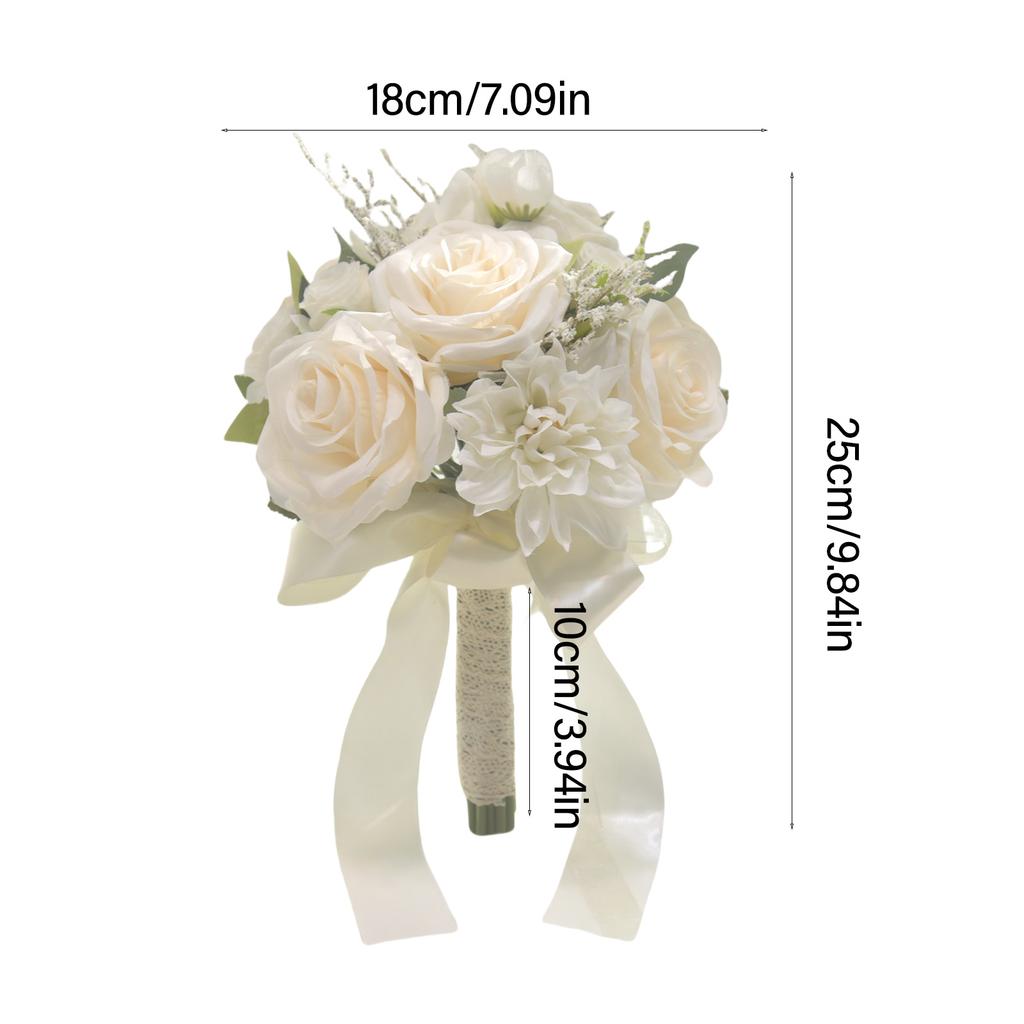 Buquês de Noiva Flor Rosa Artificial Buquês de Casamento Buquês Artificiais para Cerimônia de Casamento Aniversário Fotografia