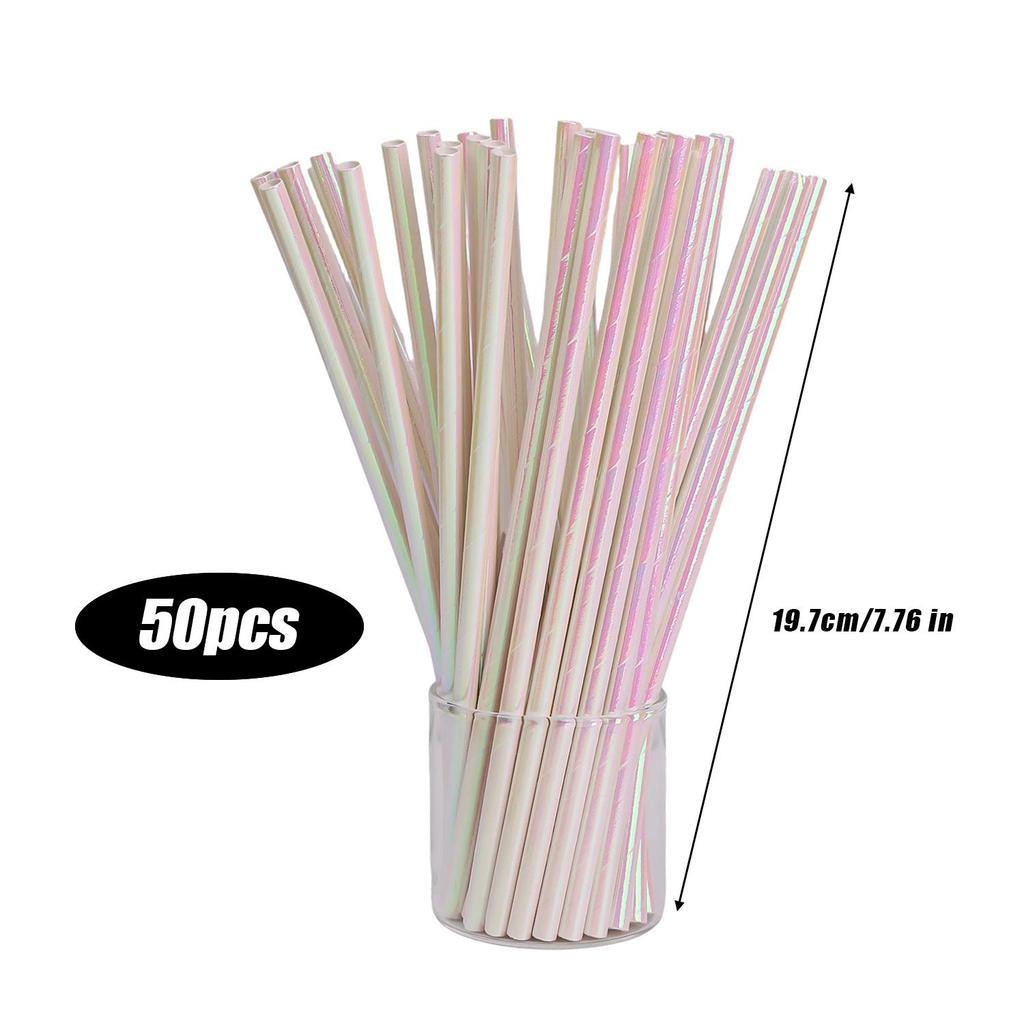 200/50PCS Drinking Water Straws Laser Disposable Straws For Birthday Party Wedding Drinks Fruit Juice Cocktail Coffe Suppliesr