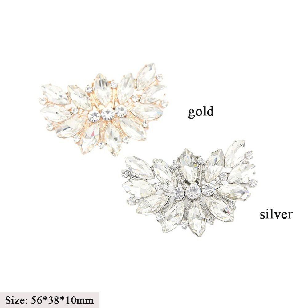 Women Lady High Heel Rhinestones Crystal Shiny Decorative Clips Charm Buckle Shoe Clips Shoes Decorations