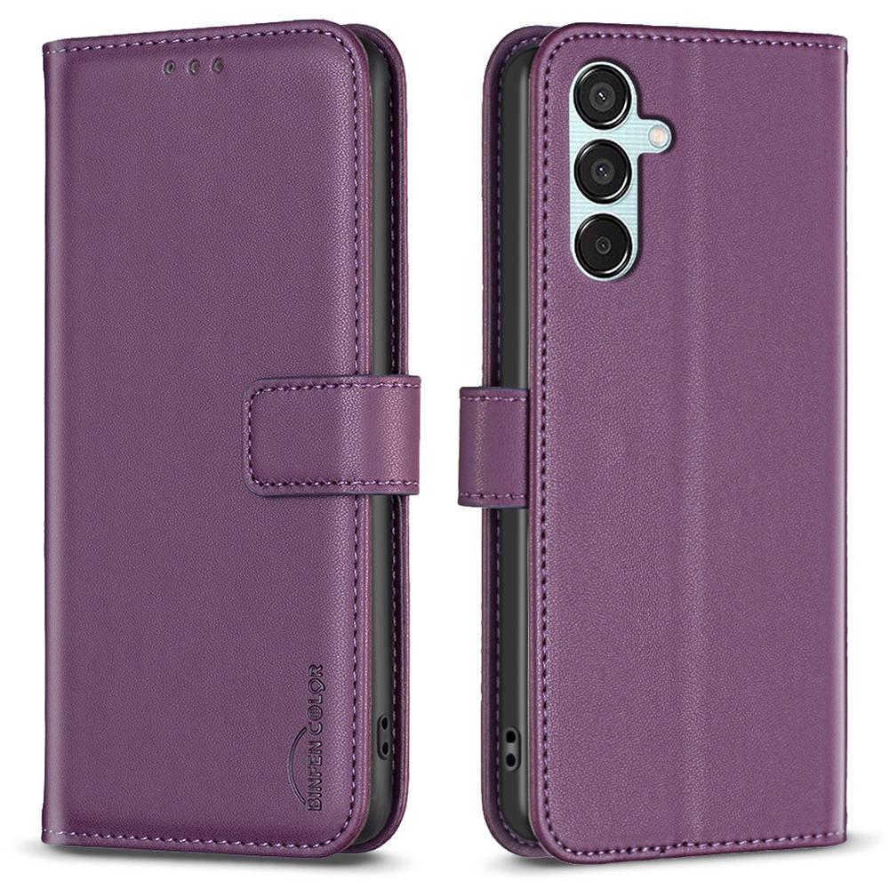 BINFEN COLOR BF17 For Samsung Galaxy M15 5G Case Magnetic Closing Drop-proof Phone Wallet Cover