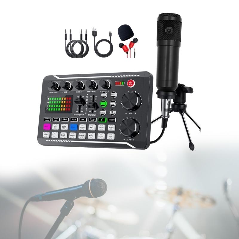 Live Sound Card Sound Mixer With Mixer Effects Voice Changer Bluetooth-compatible Mixer For Live Streaming Singing