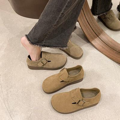 Spring and Summer Soft-soled Birkenstock Single Shoes Women's Japanese Single Shoes Casual Versatile Belt Buckle Decorative Women's Shoes