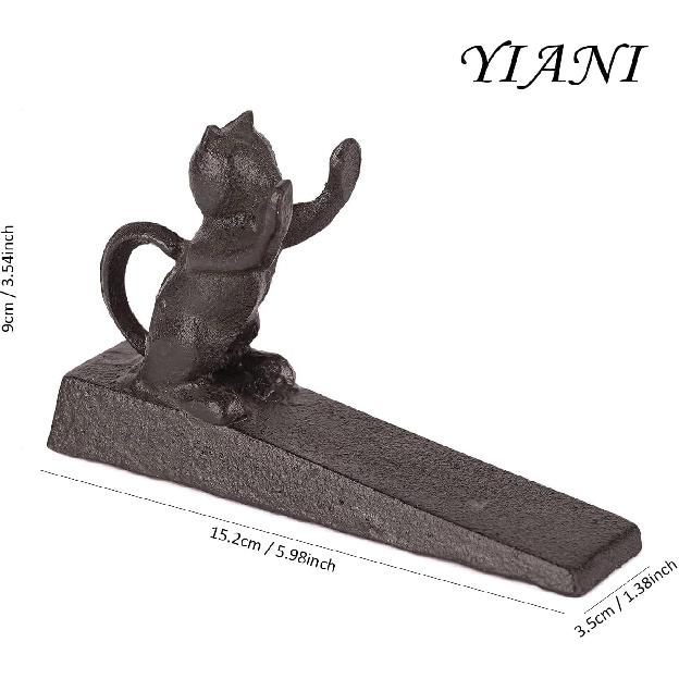 Door Stopper- 10015651-V1-Cast Iron Cat Scratching Door Stopper (Set of 1)