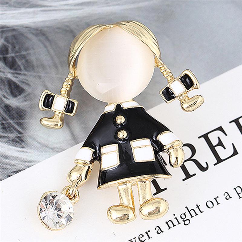 Girl Brooch Women Opal   Brooch Pin Dress Coat Gift Jewelry