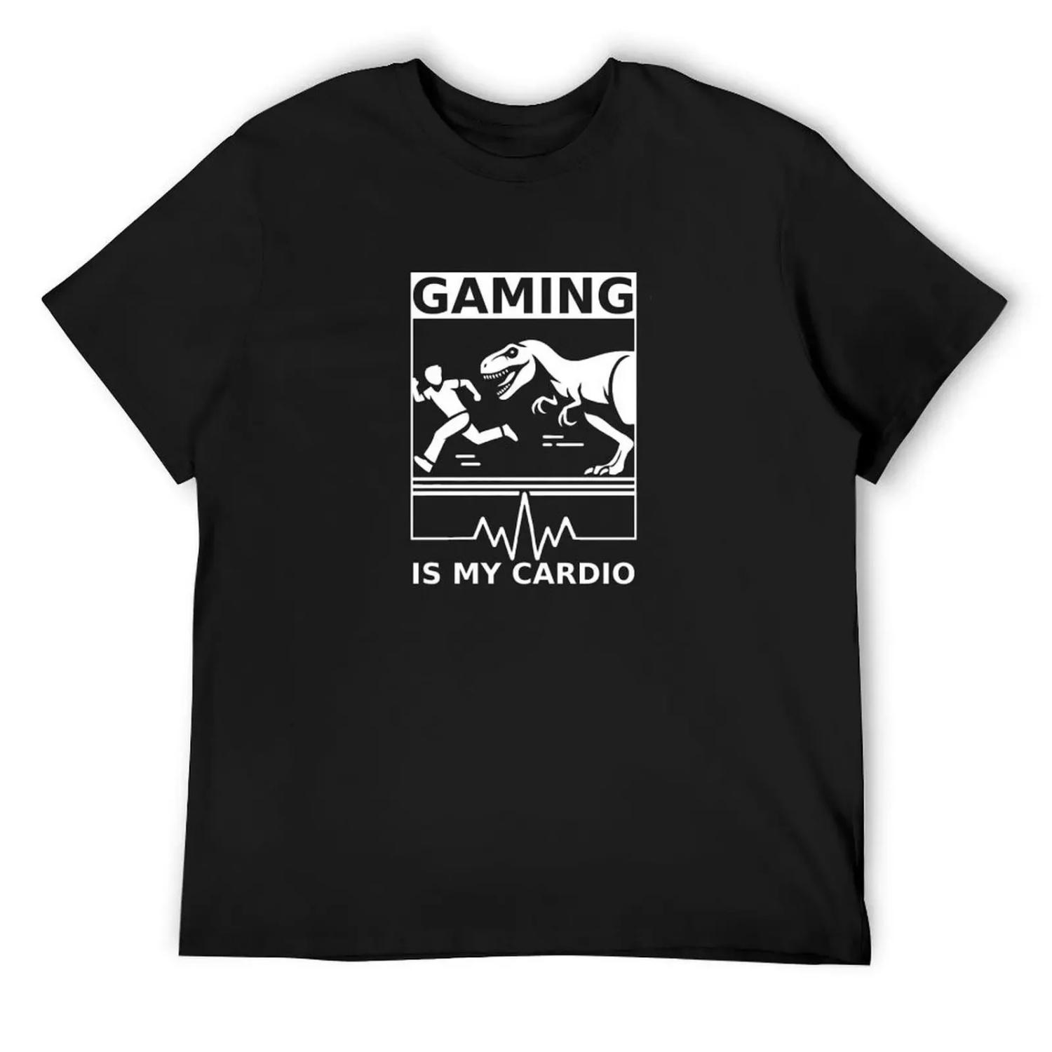 

Gaming is My Cardio - Dino Escape Design T-Shirt man t shirt Luxury man valentines clothes mens fashion XXXXXL чорний