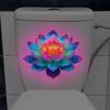 Colorful Luminous Lotus Toilet Stickers, Creative Fluorescent Bathroom Decoration Stickers