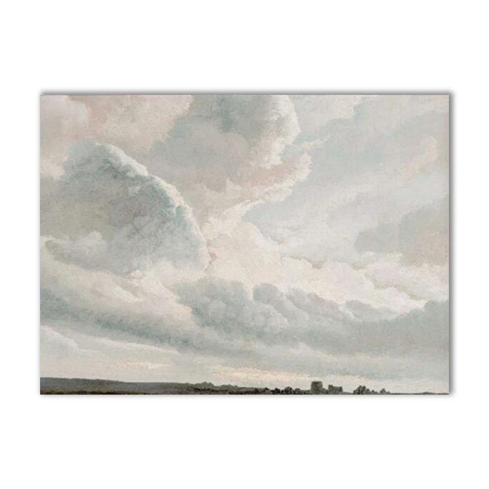 Nordic Canvas Posters and Prints for Home Decoration, Vintage Gallery Wall Print, Lake, Cloud, Landscape, Flower Paintings, Livi