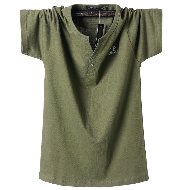 

CP Летняя мужская футболка с коротким рукавом очень большого размера для студентов и подростков, 8XL. L зелёный