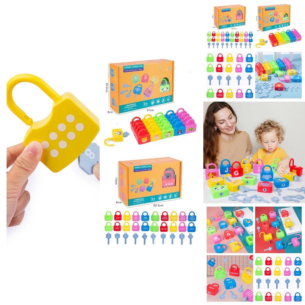 Kids Learning Lock Keys Alphabet Number Matching Early Education Toys