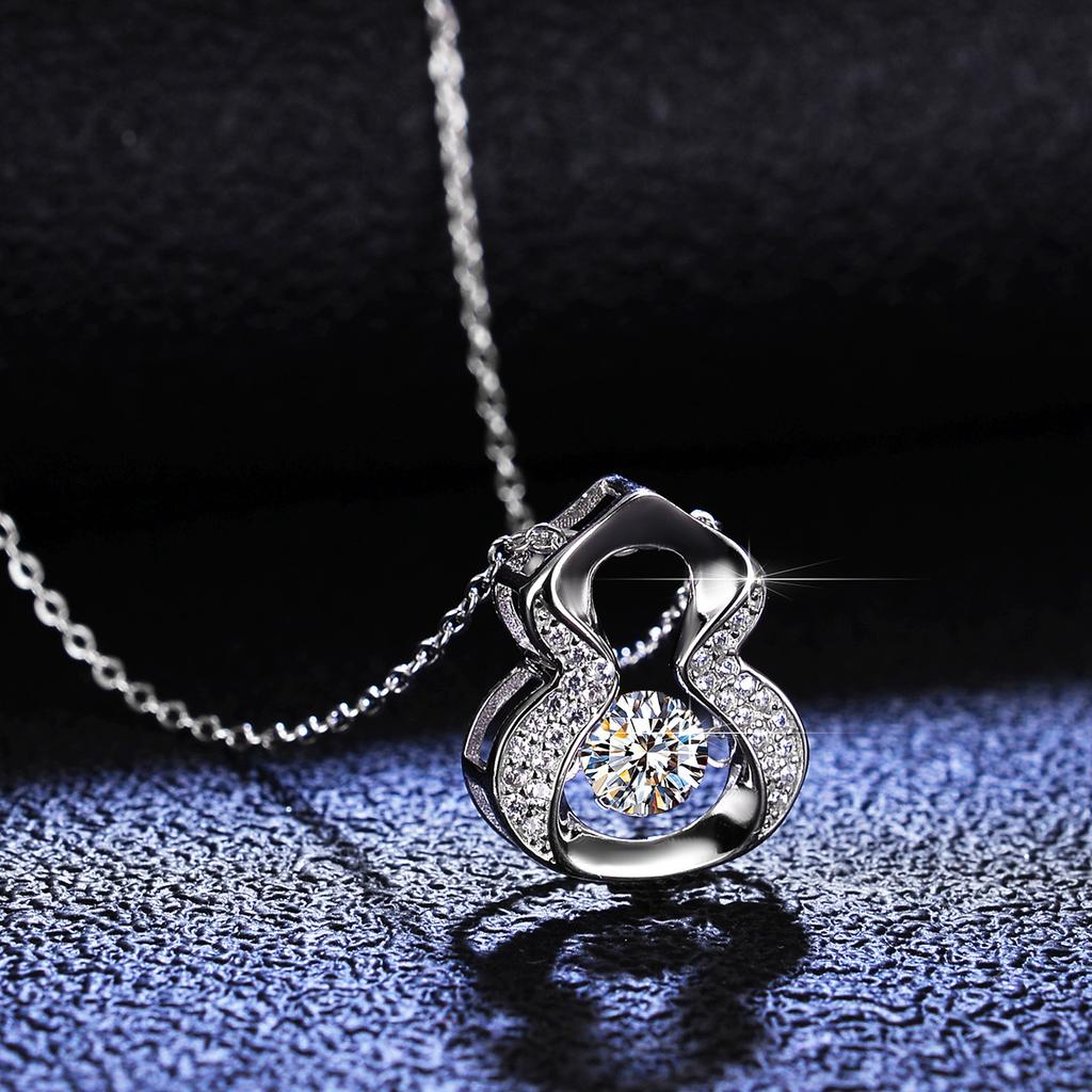 Tancise S925 Sterling Silver Moissanite Luxury Personality Pendant Necklace Women's Classic Tide Necklace Necklace Party Gift