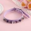Adjustable Pet Collar With Pearl Decor Dogs Cats PU Leather Safety Neckband Stylish Accessory Daily Walks