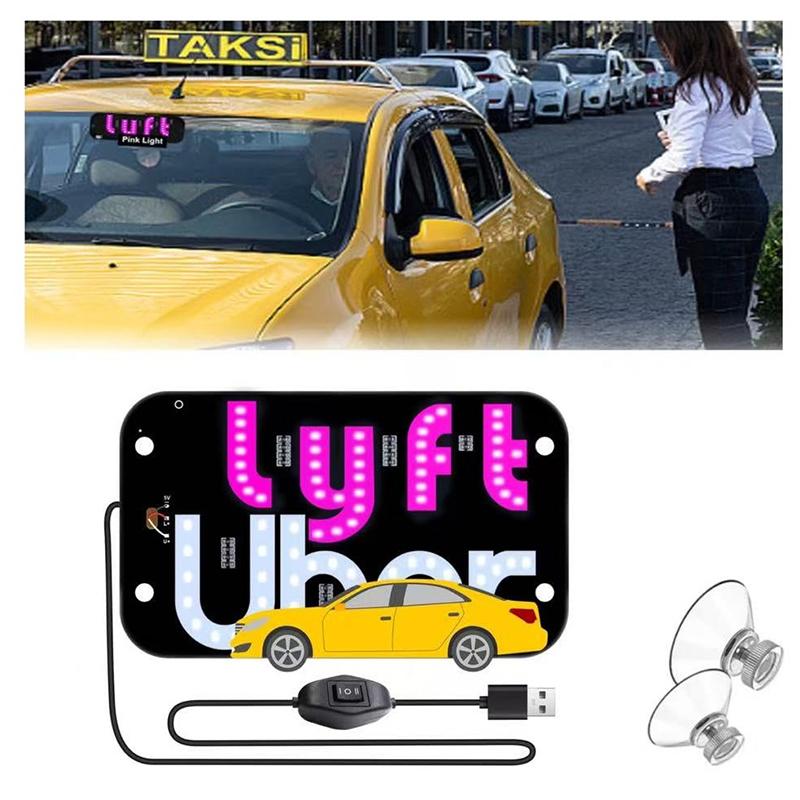 LED světelná cedule pro auto taxi světelná cedule na čelní sklo USB LED cedule do auta s přísavkami Rolující LED zobrazovací panel Ovládání