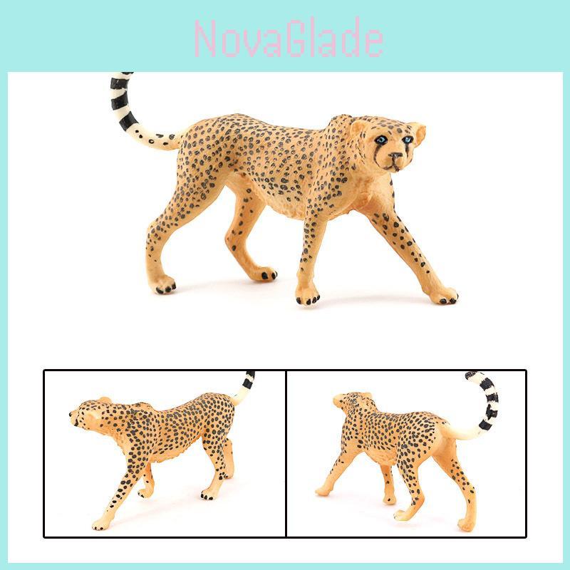 Realistic Wild Animal Model Cheetah Head Up Clouded Leopard African Leopard Indian Leopard Desktop Decor Toy 10*2.5*6.5cm)