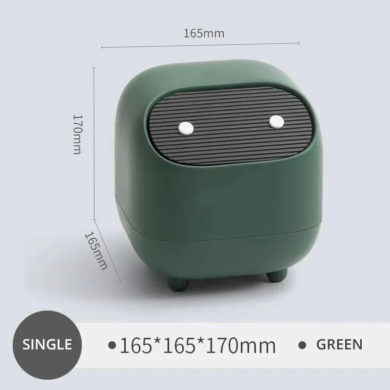 1Pcs Ninja Desktop Trash Can Bedroom Office Mini Storage Cover Press Type Car Tissue Basket Cute Safety Material