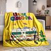 1pc Uncle Grandpa Cozy Print Blanket Lightweight Warm Flannel Throw Blanket For Sofa, Bed, Living Room