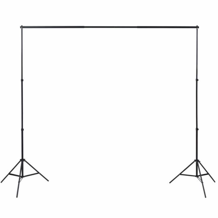 VidaXL Kit de studio photo et 3 toiles de fond réglables Coton 3x6 m