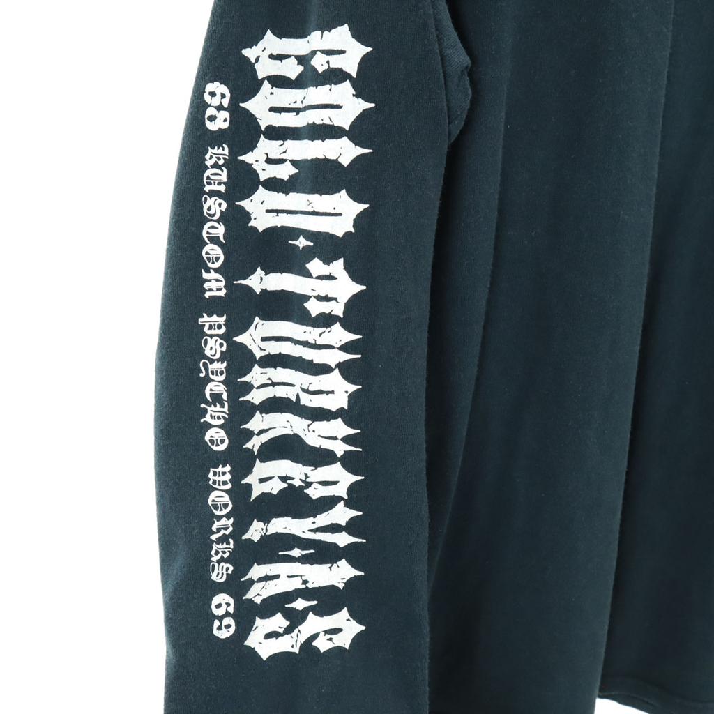 anvil Cross Print Long sleeve T-shirt S Navy Ron T Men's Used