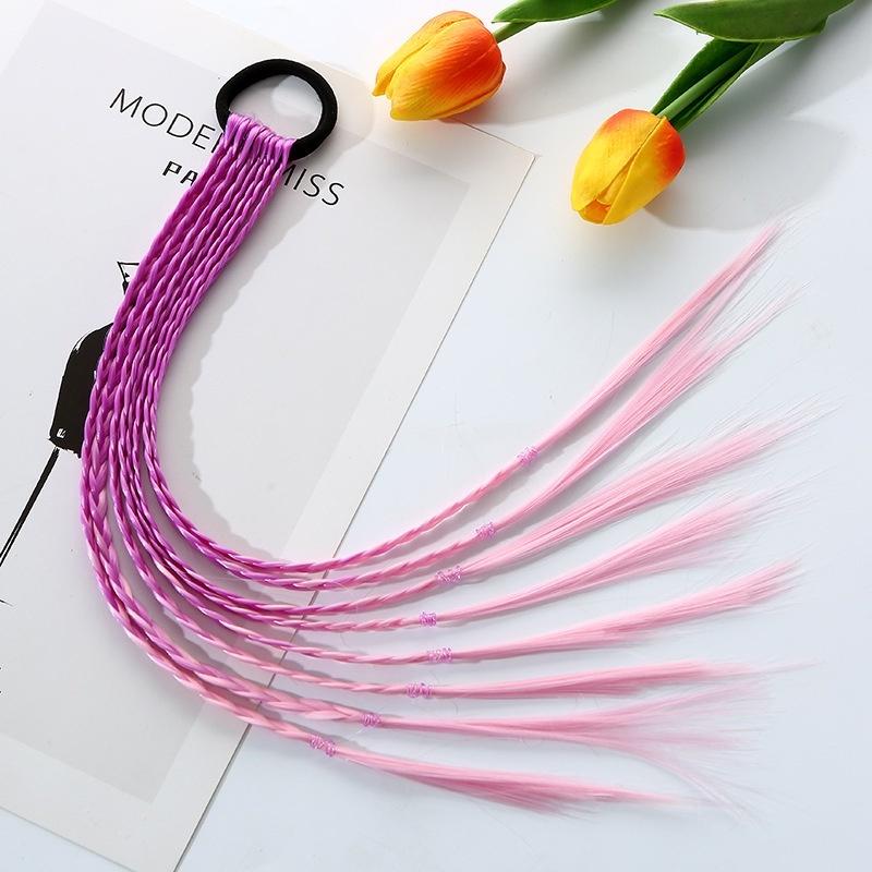 1 STÜCK Neue Mädchen Bunte Perücken Pferdeschwanz Kinder Haarschmuck Stirnband Haarornament Stirnbänder Gummibänder Beauty Haarbänder