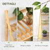 3-Tier Bamboo Outdoor Planter, Raised and Foldable Design, 100x39x97 Cm, Wood Tone