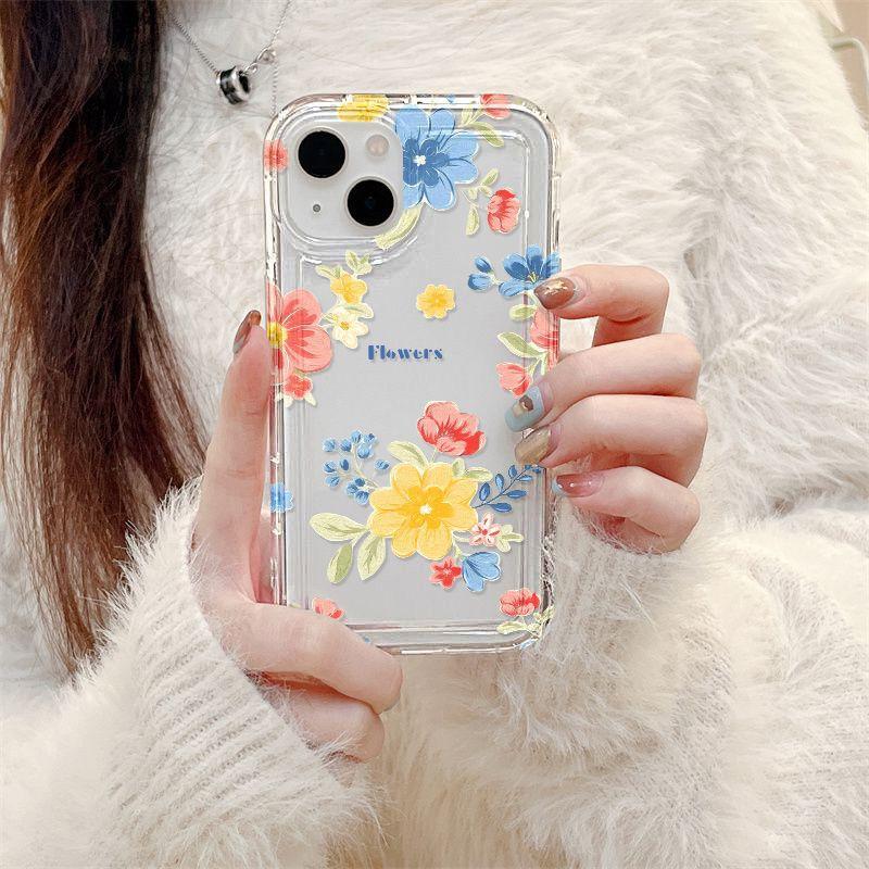 Colored Flowers and Plants for iPhone17promax Phone Case Apple 14 Retro 13/16 Premium 15