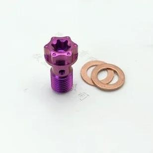 M10 TC4 GR5 Motorcycle Brake Caliper Titanium Oil Pipe Bolt Screw 1.0mm Pitch