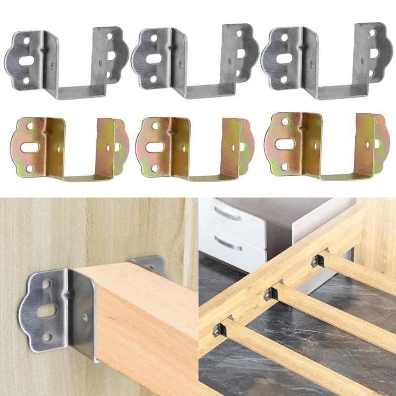 8 pezzi Connettori per Letto Staffe Metalliche per Mobili Morsetti per Telaio del Letto set per Supporto Stabile del Telaio del Letto e Protezioni Anticorrosione