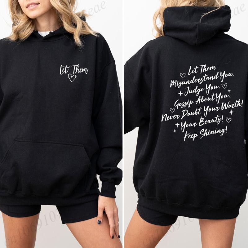 

Пусть их Мотивационные Толстовки Свитшот, Пусть их Толстовка Самооценки, Вдохновляющая Спортивная Одежда, Подарок для Женщин, Девичья Толстовка 3XL