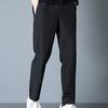 Herren Anzughose, locker, dehnbar, gerader Kordelzug, elastische Taille, weich, atmungsaktiv, einfarbig, fürs Fitnessstudio, Training, Jogging, Jogginghose, neunte Hose