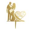 Black Gold Marriage Party Supplies DIY Crafts Cake Topper Wedding Supplies Bride Groom Mr Mrs Acrylic Decor