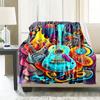 Colorful Guitar Blanket Soft Warm Throw Blanket Nap Blanket For Couch Sofa Office Bed Camping Travel Multipurpose Gift Blanket For All Season