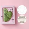Gua sha - sun&amp;sia - pierre de jade vert - effet liftant - housse incluse - 6,5 x 8 cm