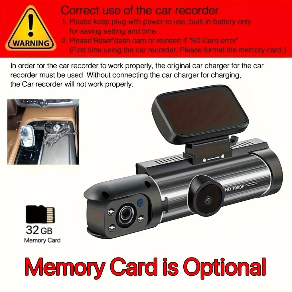 1080P-Dualkamera-Dashcam für Autos mit IR-Nachtsicht, Loop-Aufnahme und Weitwinkelobjektiv – 3,16-Zoll-IPS-Bildschirm