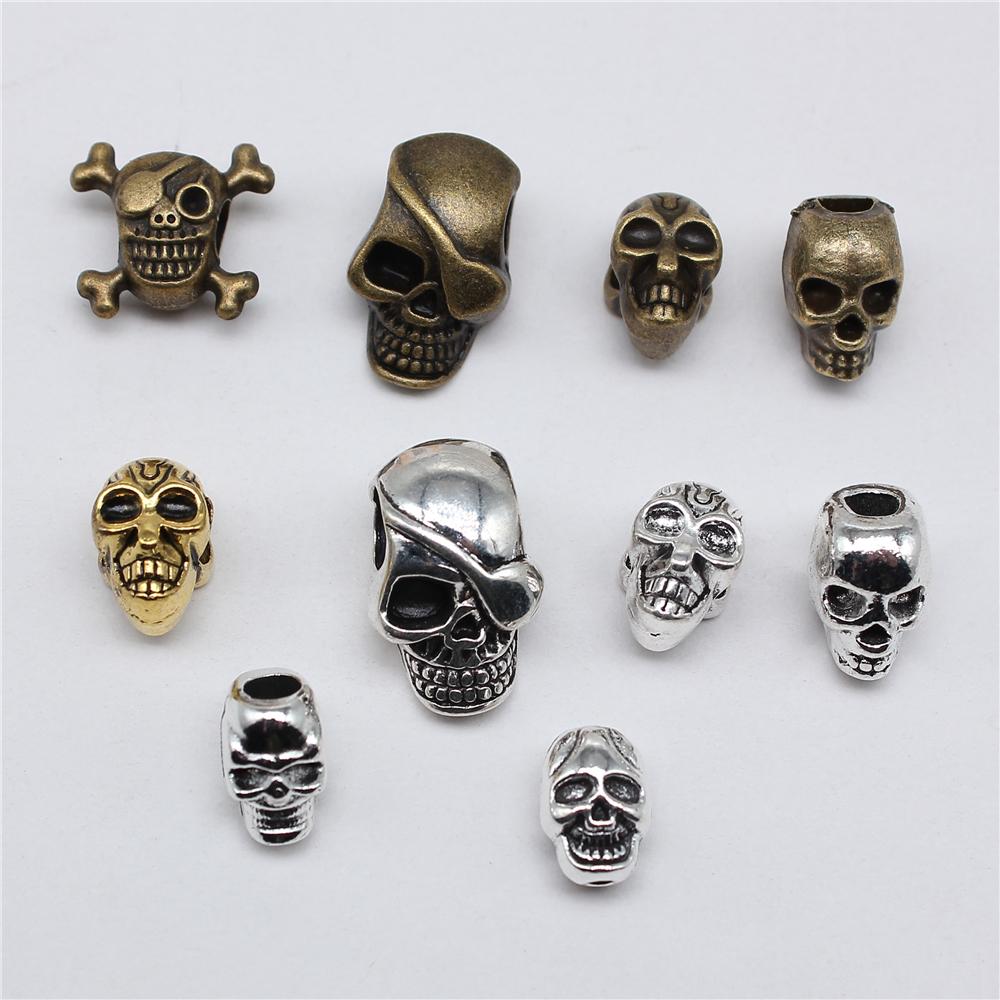 10pcs Skull Beads Beard Loose Beads Spacer Beads Fit Beards Or Hair Decorations Accessories Braid Dreadlock Tube Rings