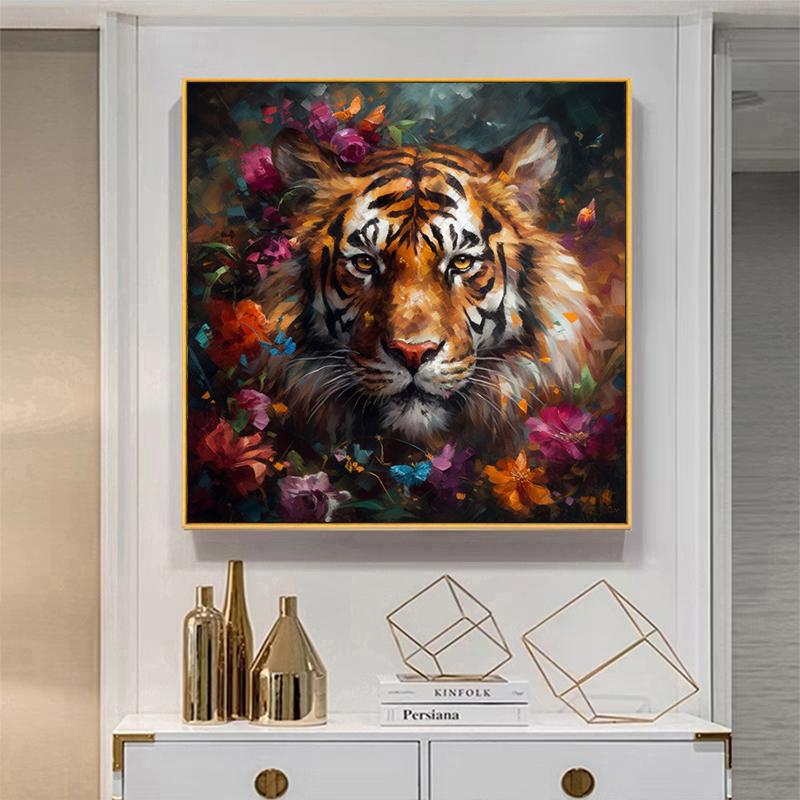5d DIY Diamond Painting Cross Stitch Oil Painting Tiger Animals Diamond Embroidery Mosaic Full Round Drill Home Decor Arts