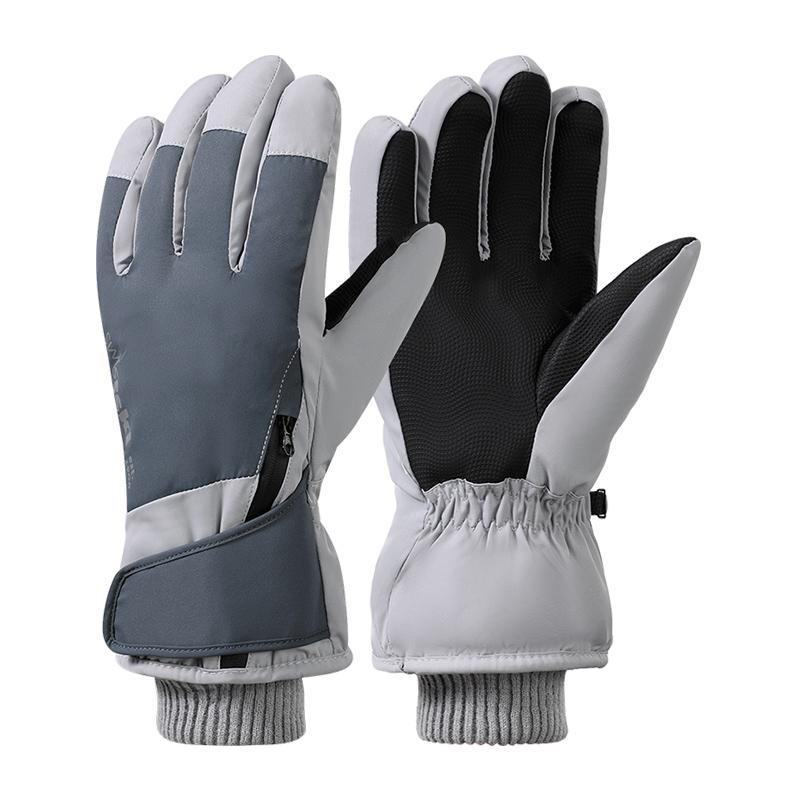 Fashion Winter Unisex Waterproof Snowboard Ski Gloves Man темно серый