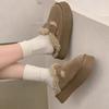 2024 Women Casual Shoes Winter New Korean Style Soft Bottom Anti-slippery Versatile Chic Elegant Plush Keep Warm Leather Shoes