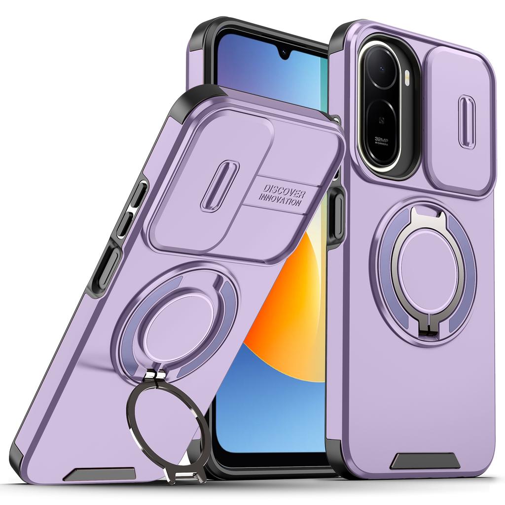 Magnetic Metal Ring Stand Armor Case For Xiaomi Redmi A7 Pro 4G Slide Push Window Lens Protection TPU Plastic Phone Cover Shell