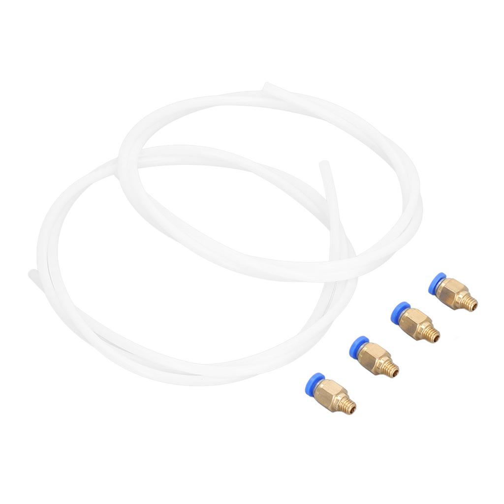 Pneumatic PTFE Tubing Kit with Brass PC4 M6 Pneumatic Straight Connector for 3D Printer