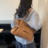 Borsa da donna vintage autunnale e invernale, grande capacità, borsa a tracolla in pelle scamosciata, tinta unita, semplice, casual, borsa da pendolare, borse retrò
