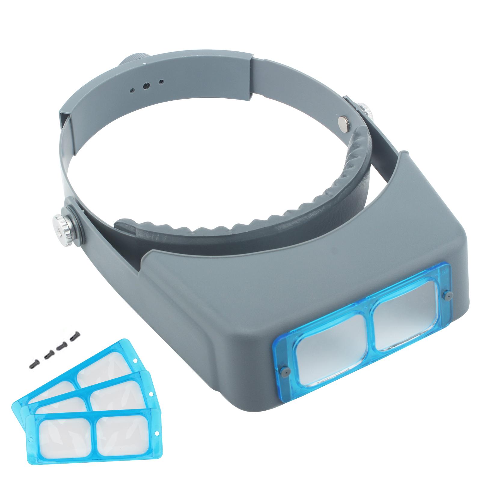 

Double Lens Headband Magnifier Binocular Jewelry Magnifying Glass with 4 Magnifications Head-Mounted Jewelers Tools білий