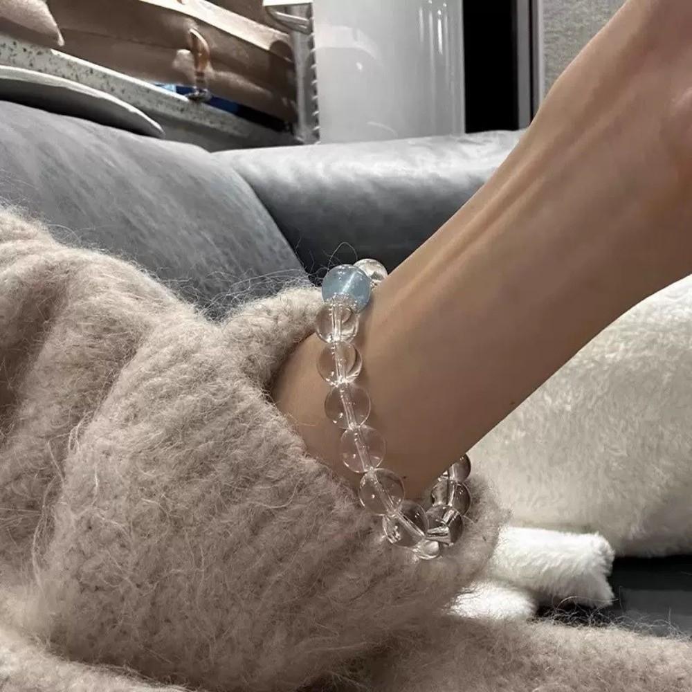 Elastic Crystal Beads Bracelet Hand Jewelry Vintage Beaded Bracelet Clear Crystal Bracelet Gift