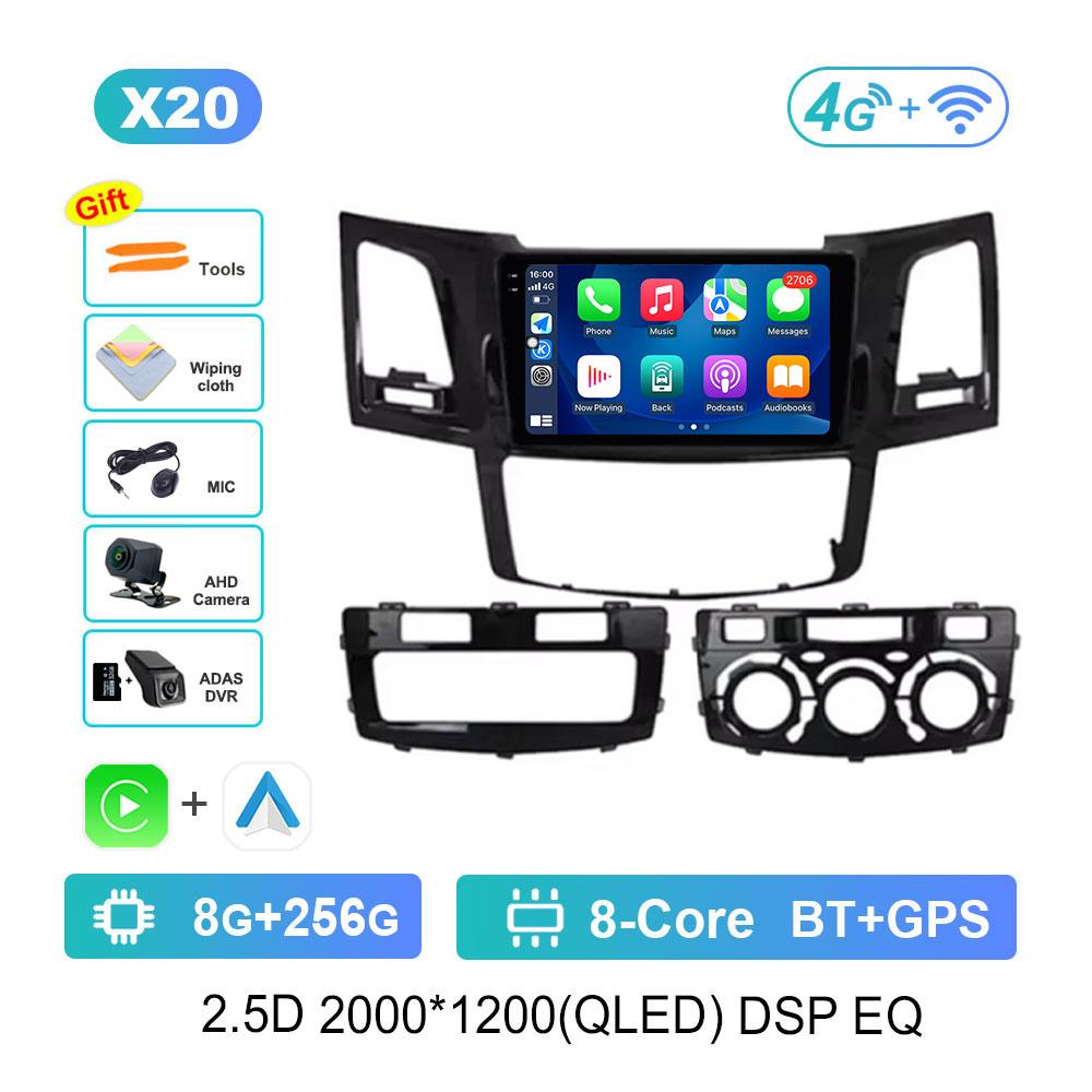 Bluetooth WiFi GPS Navigation Android 14 for Toyota Fortuner HILUX Revo Vigo 2007 - 2015 HD Screen Car Radio Multimedia Player