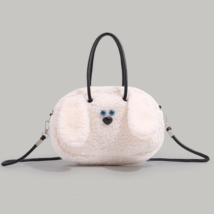 

Japanese cute bag women 2025 new niche girl plush mini handbag fashion versatile messenger bag белый