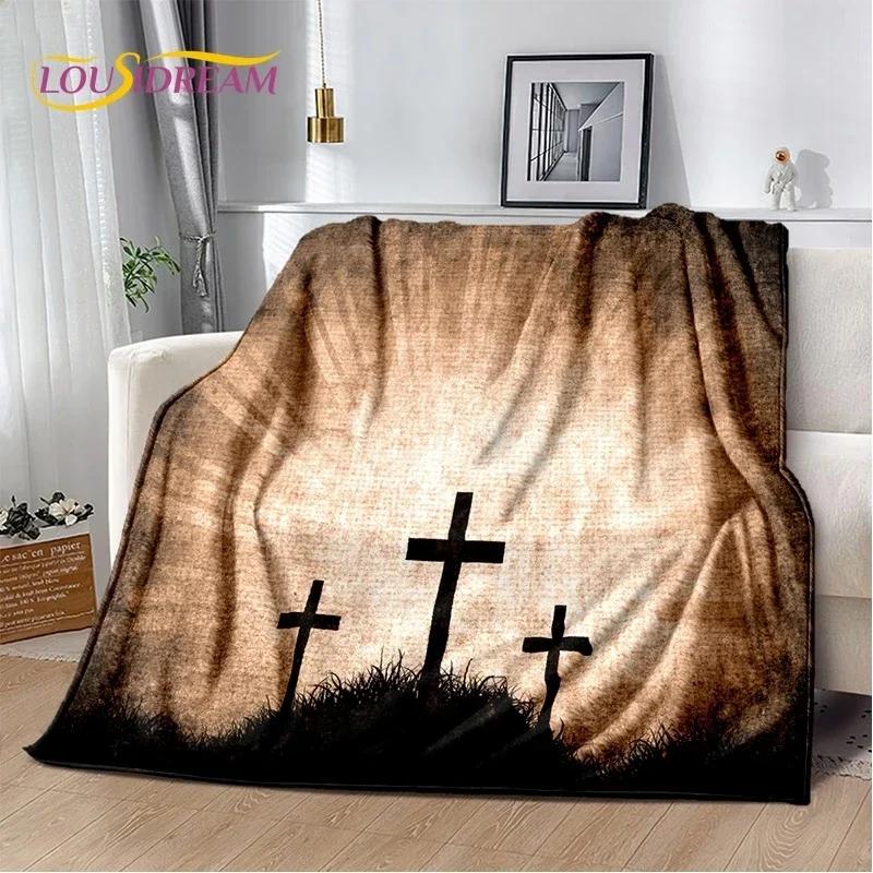 3D Pray Holy Bible Cross Jesus Soft Flannel Blanket for Bed Bedroom Sofa Picnic,Throw Blanket for Cover Outdoor Leisure Nap Gift