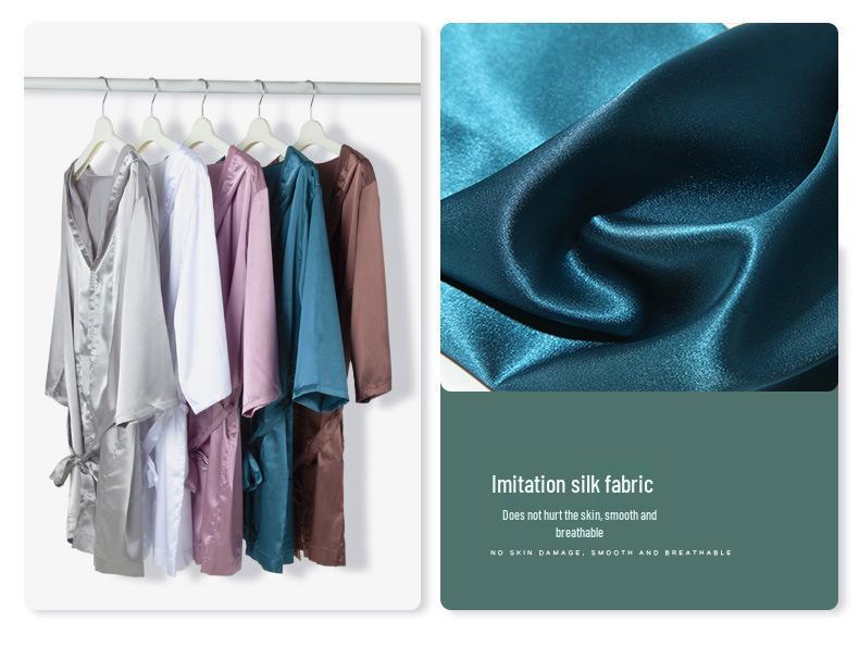 Unisex Lightweight Long-Sleeve Tie-Up Bathrobe - Solid Color Plus Size for Men & Women.