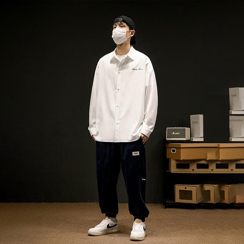 SWAMP AREA Men's Japanese Style Casual Loose Fit Shirt