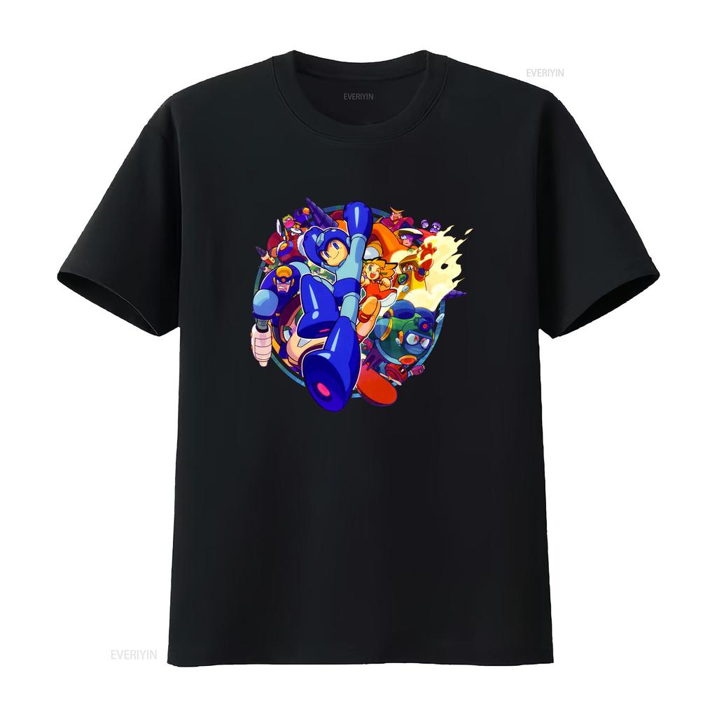 Mega Boy Rockman Collage Kunst Premium T-Shirt Japan Klassisches Spiel Vintage Gewaschen Bequem Streetwear Stilvoll Vielseitig homme