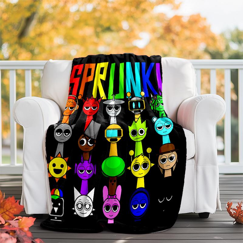 Incredibox Sprunki printed throw blanket—soft,warm;versatile blanket for all seasons—perfect as &air-conditioning throw,nap blanket