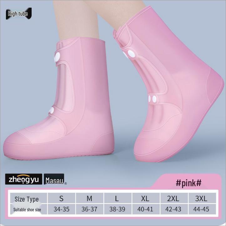 Children's and Men's Waterproof Non-slip Rain Boot Covers - Reusable, Wear-resistant Silicone for Cycling and Outdoor Use.